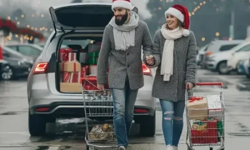 Parking Lot at Christmas - Thumb