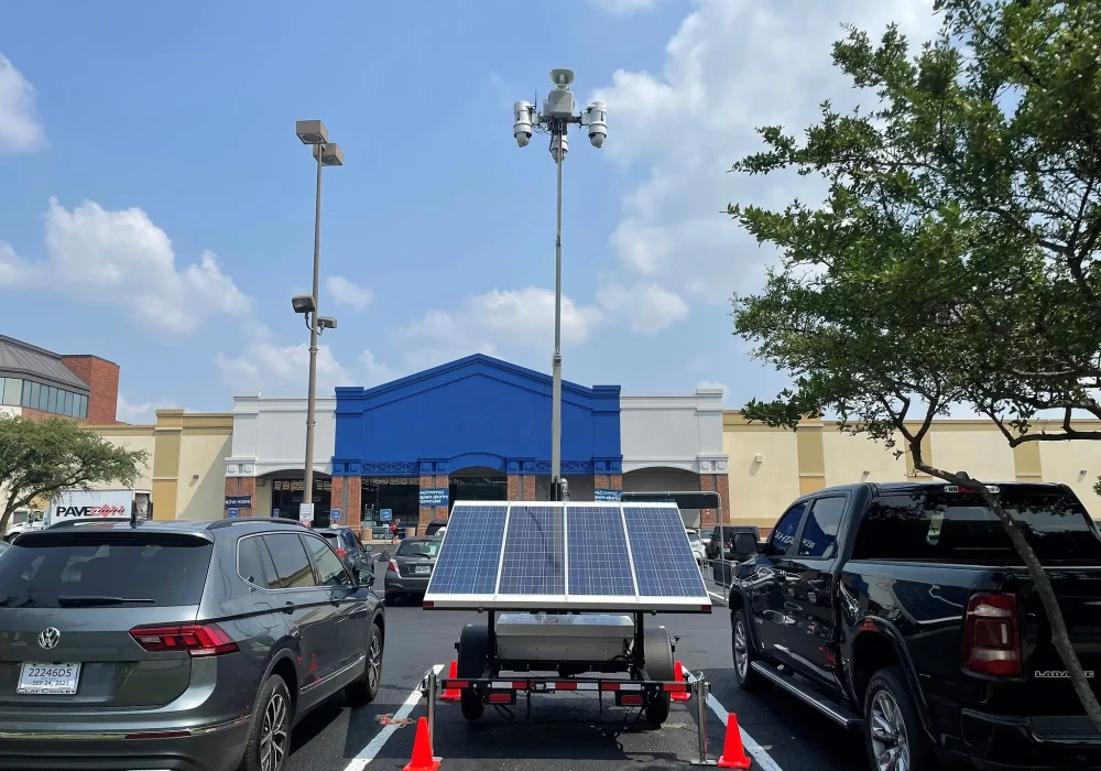 LotGuard Surveillance Trailer at Retail Store