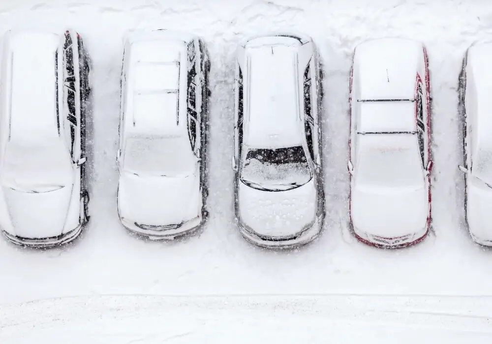 Vehicles Covered by Snow