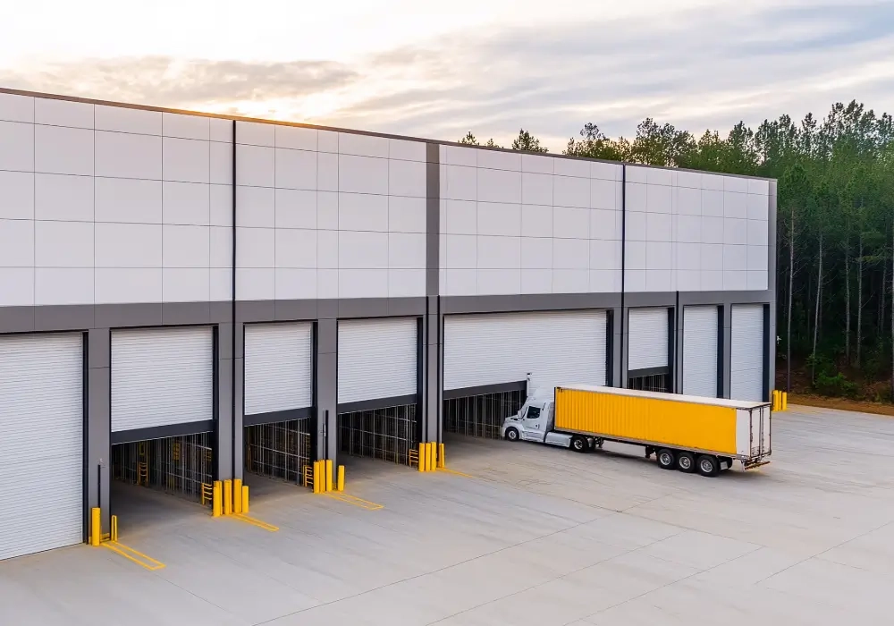 Truck at a distribution center