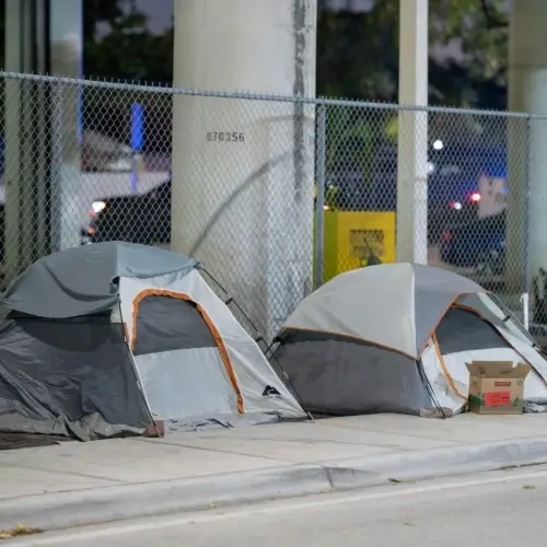 A Homeless Encampment and Tents
