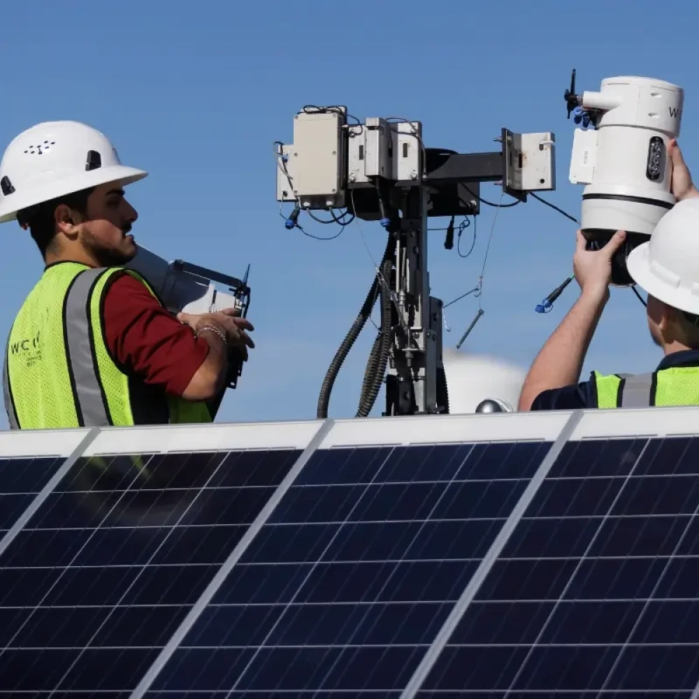 LotGuard Engineers Installing Surveillance Trailer