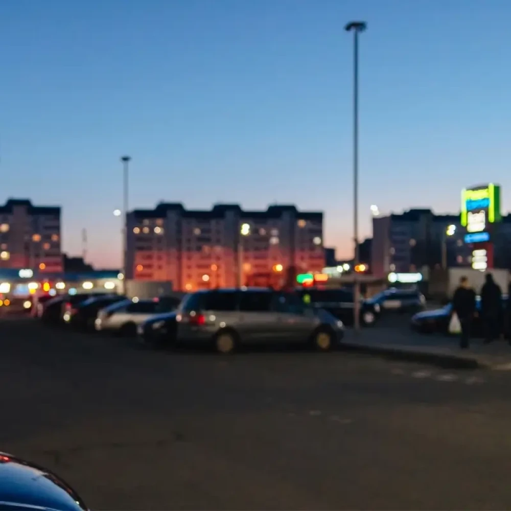 Shopping mall outdoor parking lot