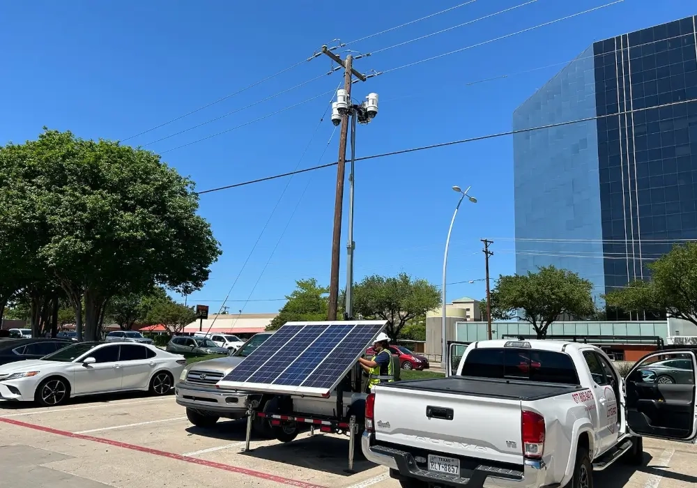 LotGuard Surveillance Trailer at Commercial Property